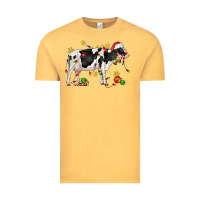 Vintage Mustard christmas holstein cow Vintage Tee - CowGirlArtShop