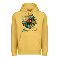 Antique Gold daisy peace sign hippie soul tshirt flower lovers gifts Premium Hoodie - longCreatives