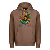 Chestnut daisy peace sign hippie soul tshirt flower lovers gifts Premium Hoodie - longCreatives