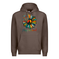 Coffee daisy peace sign hippie soul tshirt flower lovers gifts Premium Hoodie - longCreatives