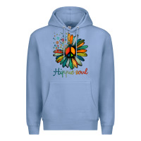 Colony Blue daisy peace sign hippie soul tshirt flower lovers gifts Premium Hoodie - longCreatives