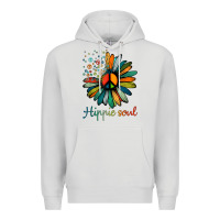 Dove Grey daisy peace sign hippie soul tshirt flower lovers gifts Premium Hoodie - longCreatives