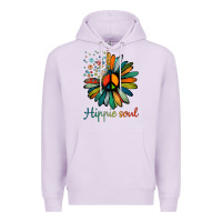 Lilac daisy peace sign hippie soul tshirt flower lovers gifts Premium Hoodie - longCreatives