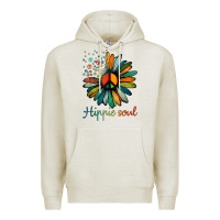 Oatmeal Heather daisy peace sign hippie soul tshirt flower lovers gifts Premium Hoodie - longCreatives