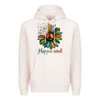 Pale Pink daisy peace sign hippie soul tshirt flower lovers gifts Premium Hoodie - longCreatives