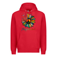 Red daisy peace sign hippie soul tshirt flower lovers gifts Premium Hoodie - longCreatives