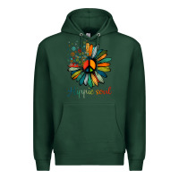 Sports Green daisy peace sign hippie soul tshirt flower lovers gifts Premium Hoodie - longCreatives