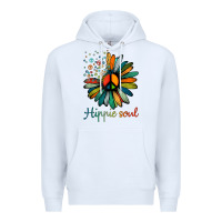 White daisy peace sign hippie soul tshirt flower lovers gifts Premium Hoodie - longCreatives