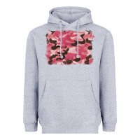 Heather Grey pink camouflage background Heavyweight Hoodie - BarkalooDesign