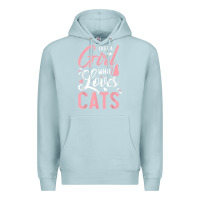 Blue Mist just a girl who loves cats cute cat lover gifts Premium Hoodie - longCreatives