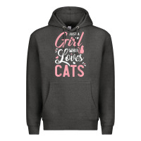 Charcoal Heather just a girl who loves cats cute cat lover gifts Premium Hoodie - longCreatives