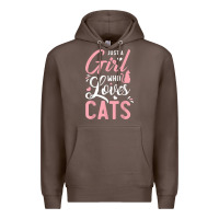 Coffee just a girl who loves cats cute cat lover gifts Premium Hoodie - longCreatives