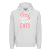 Dove Grey just a girl who loves cats cute cat lover gifts Premium Hoodie - longCreatives