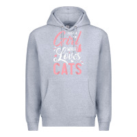 Heather Grey just a girl who loves cats cute cat lover gifts Premium Hoodie - longCreatives