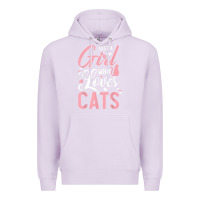 Lilac just a girl who loves cats cute cat lover gifts Premium Hoodie - longCreatives