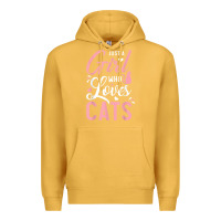 Mustard just a girl who loves cats cute cat lover gifts Premium Hoodie - longCreatives