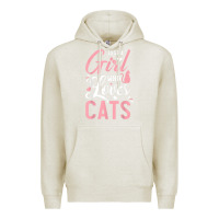 Oatmeal Heather just a girl who loves cats cute cat lover gifts Premium Hoodie - longCreatives
