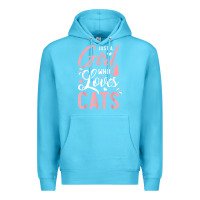 Ocean Blue just a girl who loves cats cute cat lover gifts Premium Hoodie - longCreatives