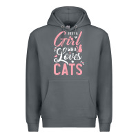 Rock just a girl who loves cats cute cat lover gifts Premium Hoodie - longCreatives