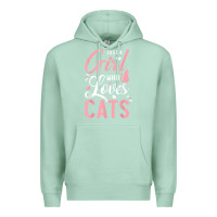 Seafoam just a girl who loves cats cute cat lover gifts Premium Hoodie - longCreatives
