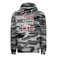Slate Camo just a girl who loves cats cute cat lover gifts Premium Hoodie - longCreatives