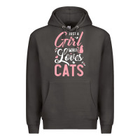 Smoke just a girl who loves cats cute cat lover gifts Premium Hoodie - longCreatives