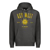 Charcoal Heather key west florida vintage distressed style design souvenir Premium Hoodie - longCreatives
