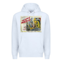 White The Time Machine, Time Travel, Retro Movie Poster, Cult Classic, Futur Premium Hoodie - longCreatives