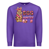 Purple easter pink camouflage egg hunter  bunny Premium Sweatshirt - BarkalooDesign