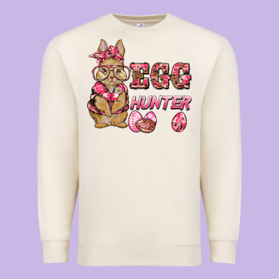Easter Pink Camouflage Egg Hunter  Bunny Premium Sweatshirt Designed By Barkaloodesign