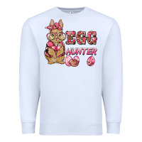 White easter pink camouflage egg hunter  bunny Premium Sweatshirt - BarkalooDesign