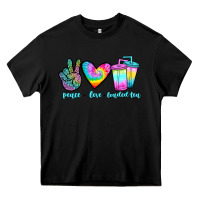 Black peace love loaded tea Heavy Core Tee - JahusDesignShop