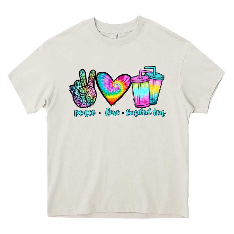 Peace Love Loaded Tea Heavy Core Tee by JahusDesignShop | Teevron