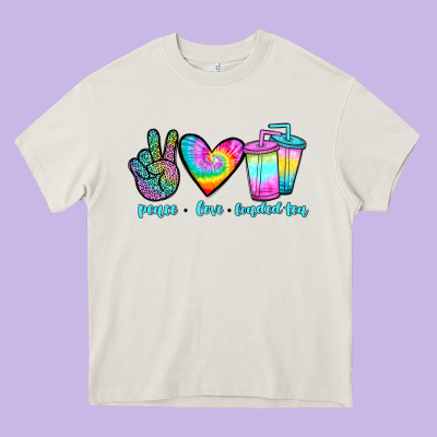 Peace Love Loaded Tea Heavy Core Tee Designed By Jahusdesignshop