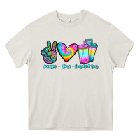 Cream peace love loaded tea Heavy Core Tee - JahusDesignShop
