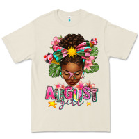 August Girl Afro Woman Summer Premium Tee | Teevron