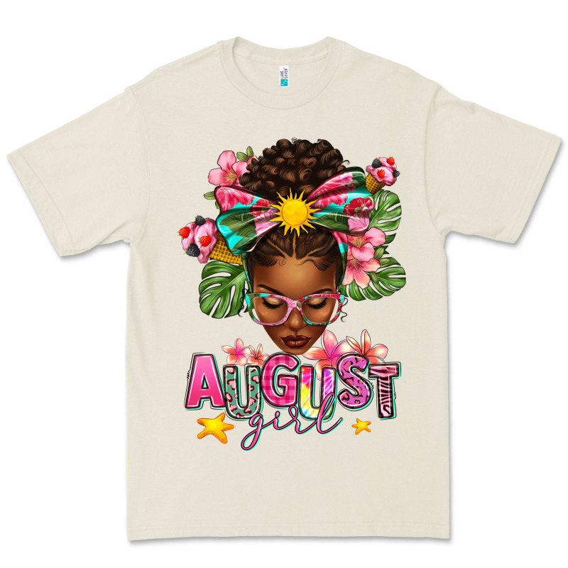 August Girl Afro Woman Summer Premium Tee by texasbilliewilder | Teevron