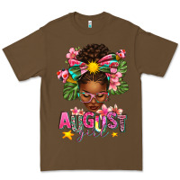 Cacao August Girl Afro Woman Summer Premium Tee - texasbilliewilder