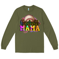 Army Green baseball mama Long Sleeve Tee - OliviaCreatesArt