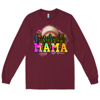 Burgundy baseball mama Long Sleeve Tee - OliviaCreatesArt
