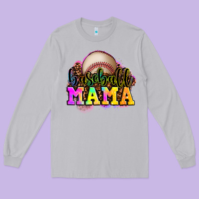 Baseball Mama Long Sleeve Tee Designed By Oliviacreatesart