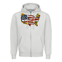 Usa Map With Sunflower And Cactus Zipper Hoodie | Teevron