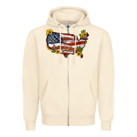 Sandshell usa map with sunflower and cactus Zipper Hoodie - Artiststas