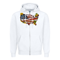 White usa map with sunflower and cactus Zipper Hoodie - Artiststas