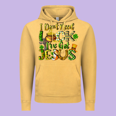 I Don't Need Luck I've Got Jesus Vintage Hoodie Designed By Cowgirlartshop