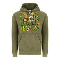 Vintage Olive I don't need luck i've got Jesus Vintage Hoodie - CowGirlArtShop