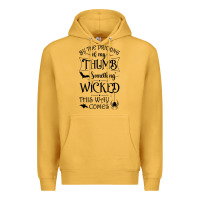 Mustard something wicked this way comes witchcraft halloween 2021 t shirt Premium Hoodie - longCreatives
