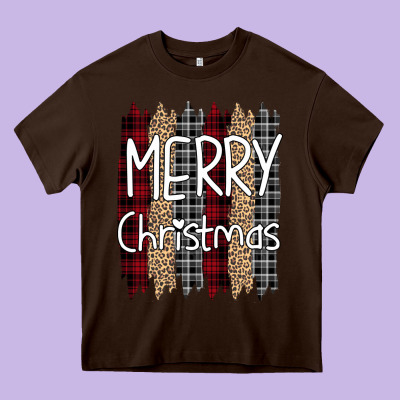Merry Christmas Leopard Heavy Core Tee Designed By Bettercallsaul