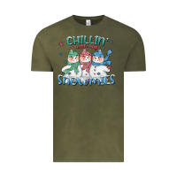 Vintage Olive chillin with my snowmies Vintage Tee - CowGirlArtShop