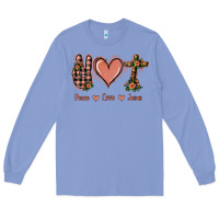 Colony Blue Peace Love Jesus Long Sleeve Tee - Jasminsmagicworld